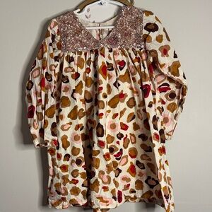 Pink chicken  Leopard Print dress 5 y